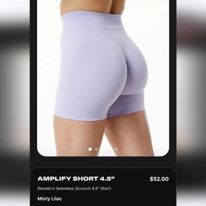 NWT Alphalete Amplify short 4.5 inch in color misty lilac